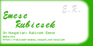 emese rubicsek business card